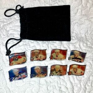 Vintage NHL lapel pins, set of 8